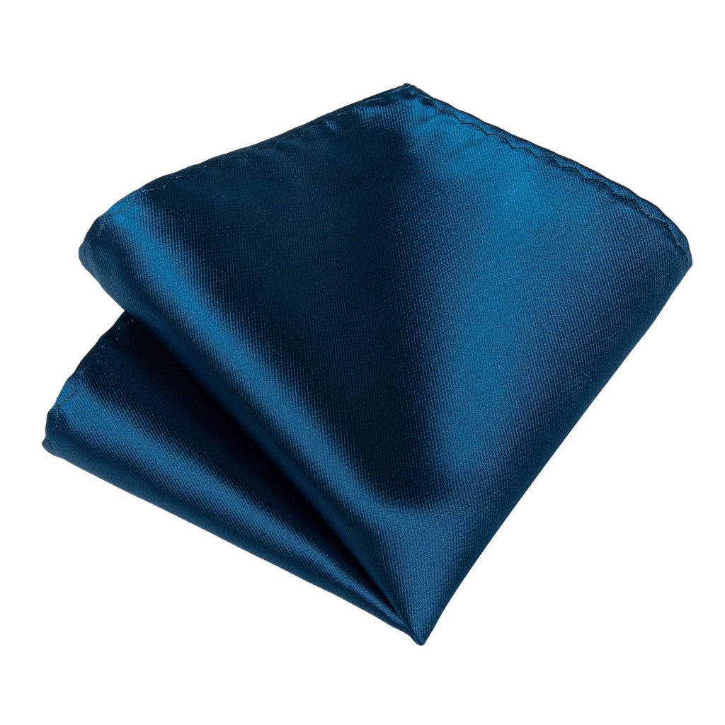 GentCrest Blue Solid Tie Hanky Cufflinks Set - Image 5