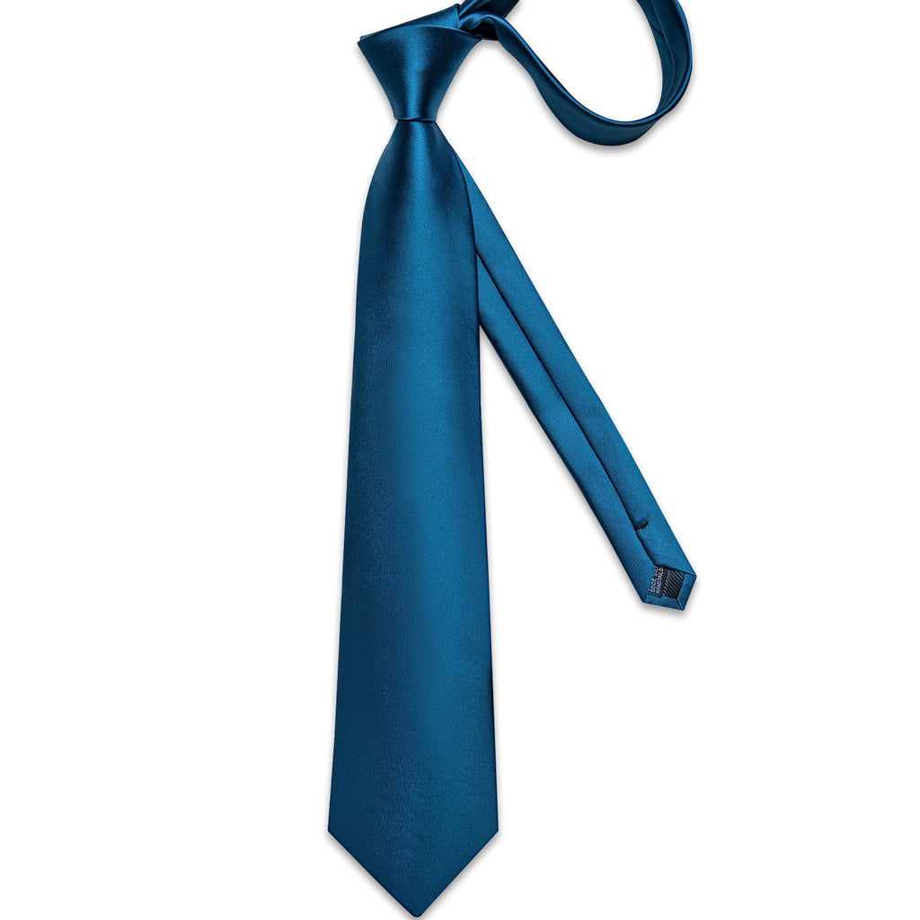 GentCrest Blue Solid Tie Hanky Cufflinks Set - Image 3