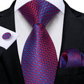 GentCrest Blue Plaid Tie Hanky Cufflinks Set - Image 1
