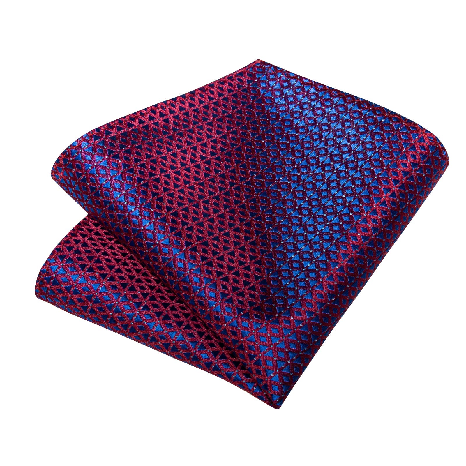 GentCrest Blue Plaid Tie Hanky Cufflinks Set - Image 3