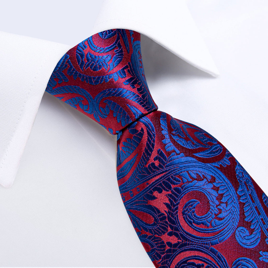GentCrest Blue Paisley Tie Hanky Cufflinks Set - Image 4