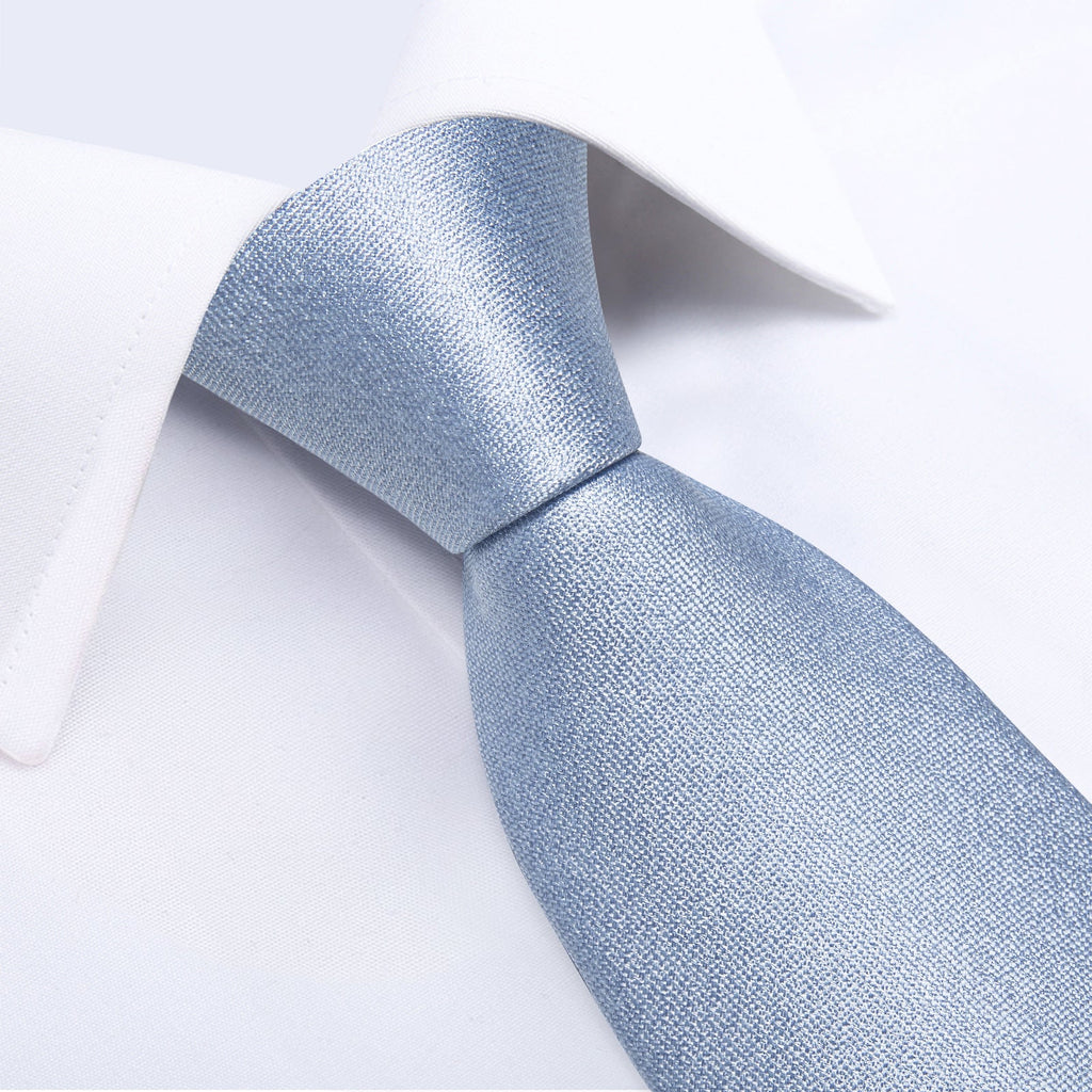 GentCrest Blue Solid Tie Hanky Cufflinks Set - Image 4