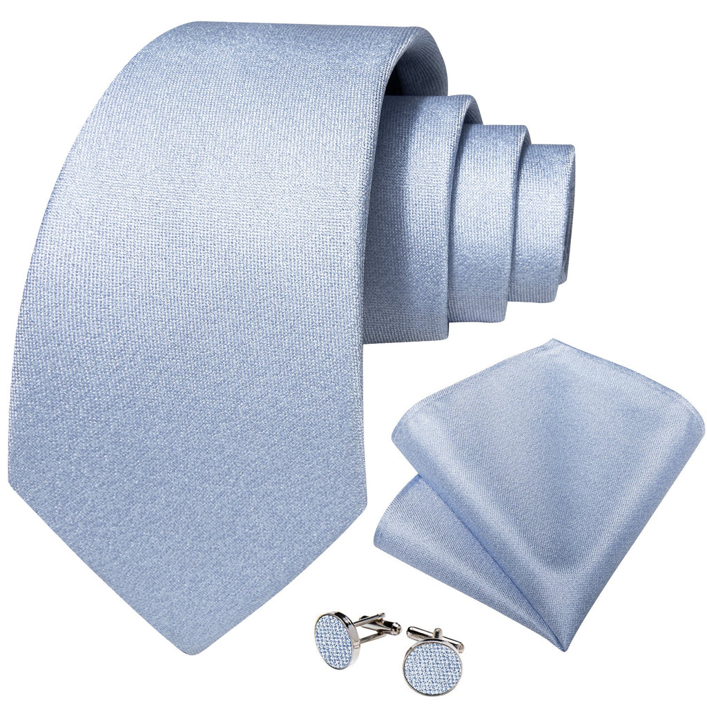 GentCrest Blue Solid Tie Hanky Cufflinks Set - Image 2