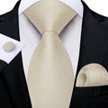 GentCrest Classic Solid Tie Hanky Cufflinks Set - Image 1