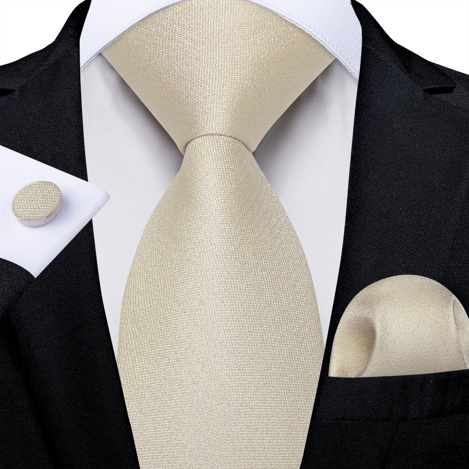 GentCrest Classic Solid Tie Hanky Cufflinks Set - Image 1