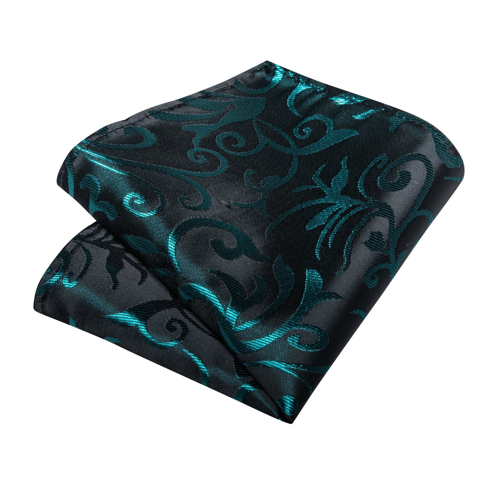 GentCrest Black Floral Tie Hanky Cufflinks Set - Image 3