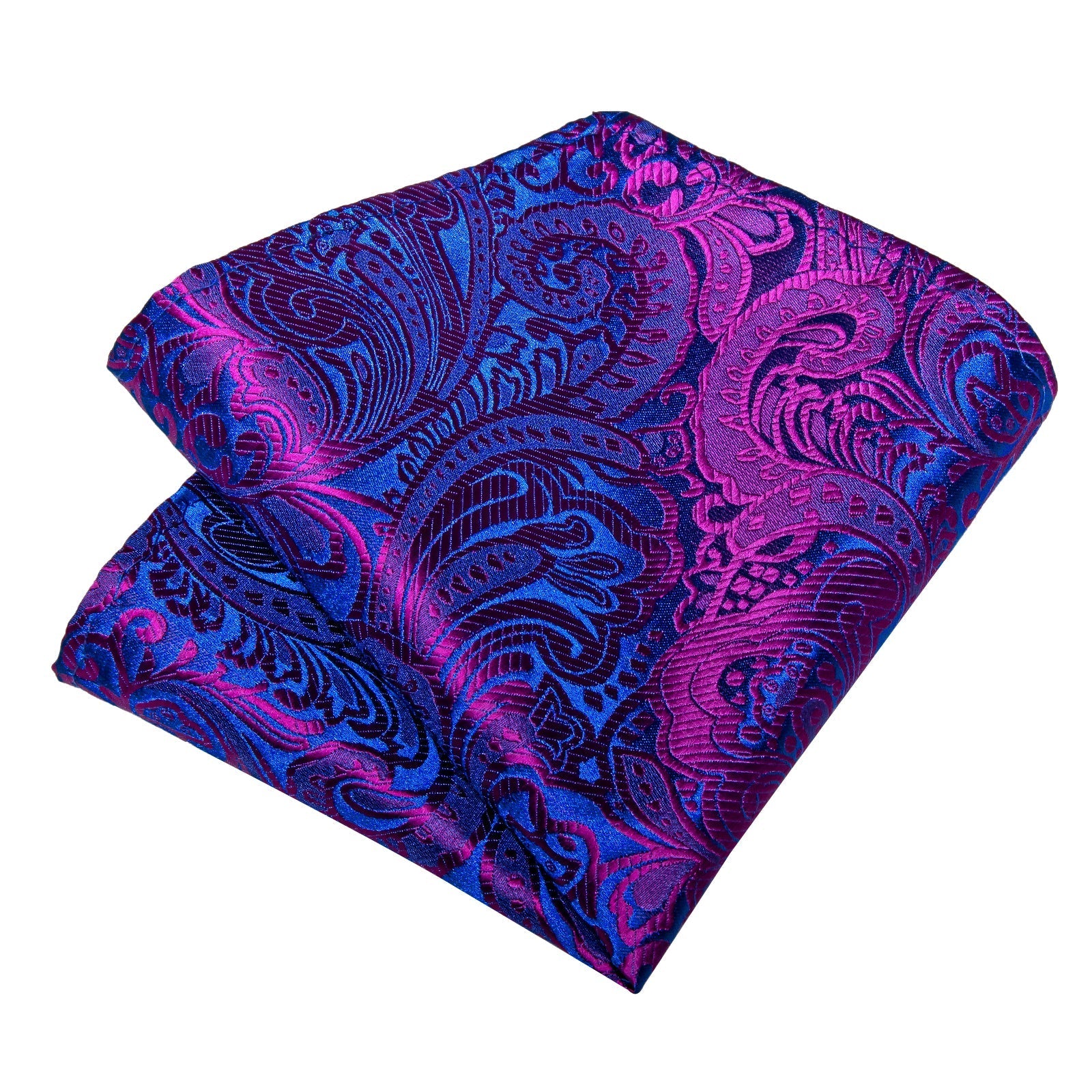 GentCrest Purple Paisley Tie Hanky Cufflinks Set - Image 5