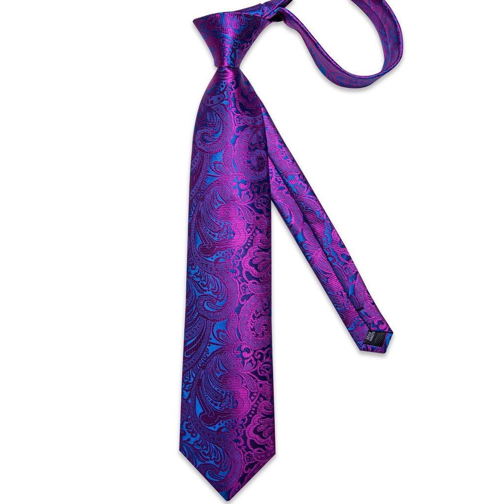 GentCrest Blue Floral Tie Hanky Cufflinks Set - Image 4
