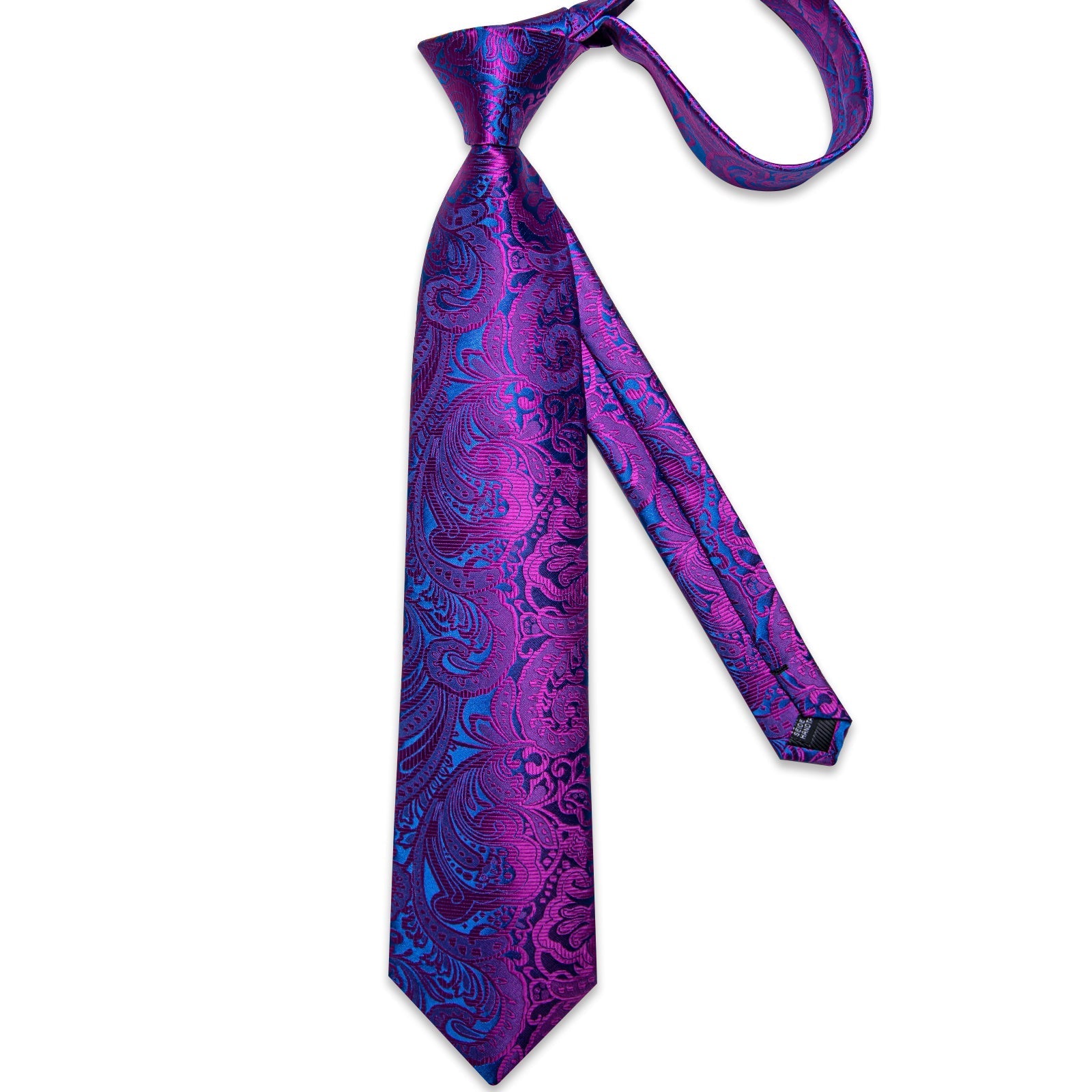 GentCrest Purple Paisley Tie Hanky Cufflinks Set - Image 6