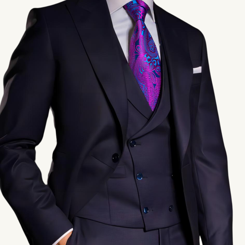 GentCrest Purple Paisley Tie Hanky Cufflinks Set - Image 3