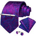 GentCrest Blue Floral Tie Hanky Cufflinks Set - Image 1