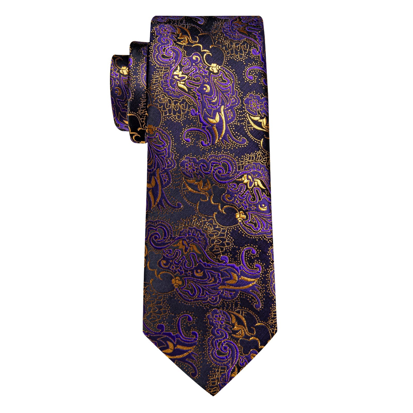 GentCrest Purple Floral Tie Hanky Cufflinks Set - Image 6