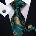 GentCrest Blue Paisley Tie Hanky Cufflinks Set - Image 1