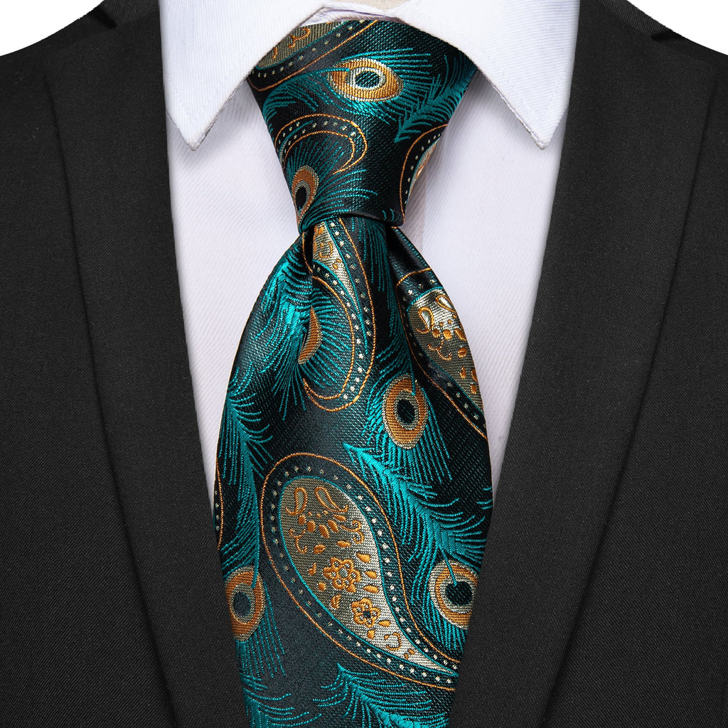 GentCrest Blue Paisley Tie Hanky Cufflinks Set - Image 2