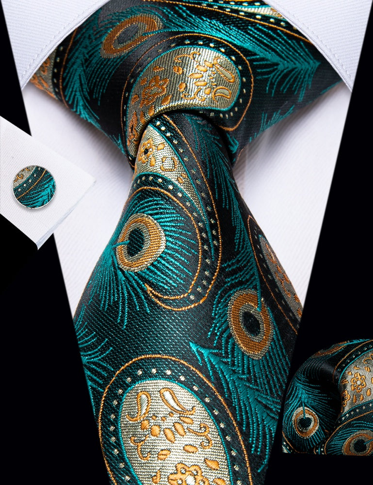 GentCrest Blue Paisley Tie Hanky Cufflinks Set - Image 3