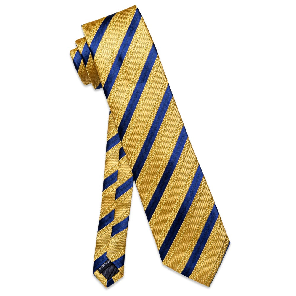 GentCrest Gold Striped Tie Hanky Cufflinks Set - Image 3