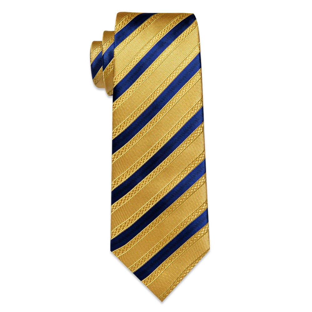 GentCrest Gold Striped Tie Hanky Cufflinks Set - Image 4