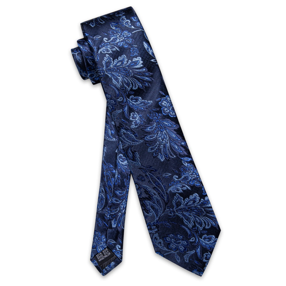 GentCrest Blue Floral Tie Hanky Cufflinks Set - Image 4