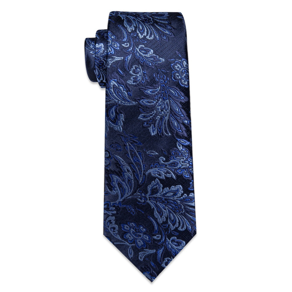 GentCrest Blue Floral Tie Hanky Cufflinks Set - Image 5