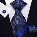 GentCrest Blue Paisley Tie Hanky Cufflinks Set - Image 1