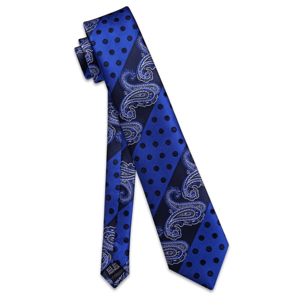 GentCrest Blue Paisley Tie Hanky Cufflinks Set - Image 4