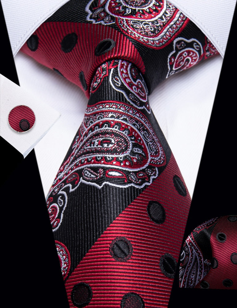 GentCrest Black Polka Dot Tie Hanky Cufflinks Set - Image 3