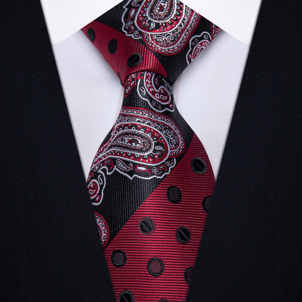 GentCrest Black Polka Dot Tie Hanky Cufflinks Set - Image 2