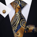 GentCrest Black Paisley Tie Hanky Cufflinks Set - Image 1