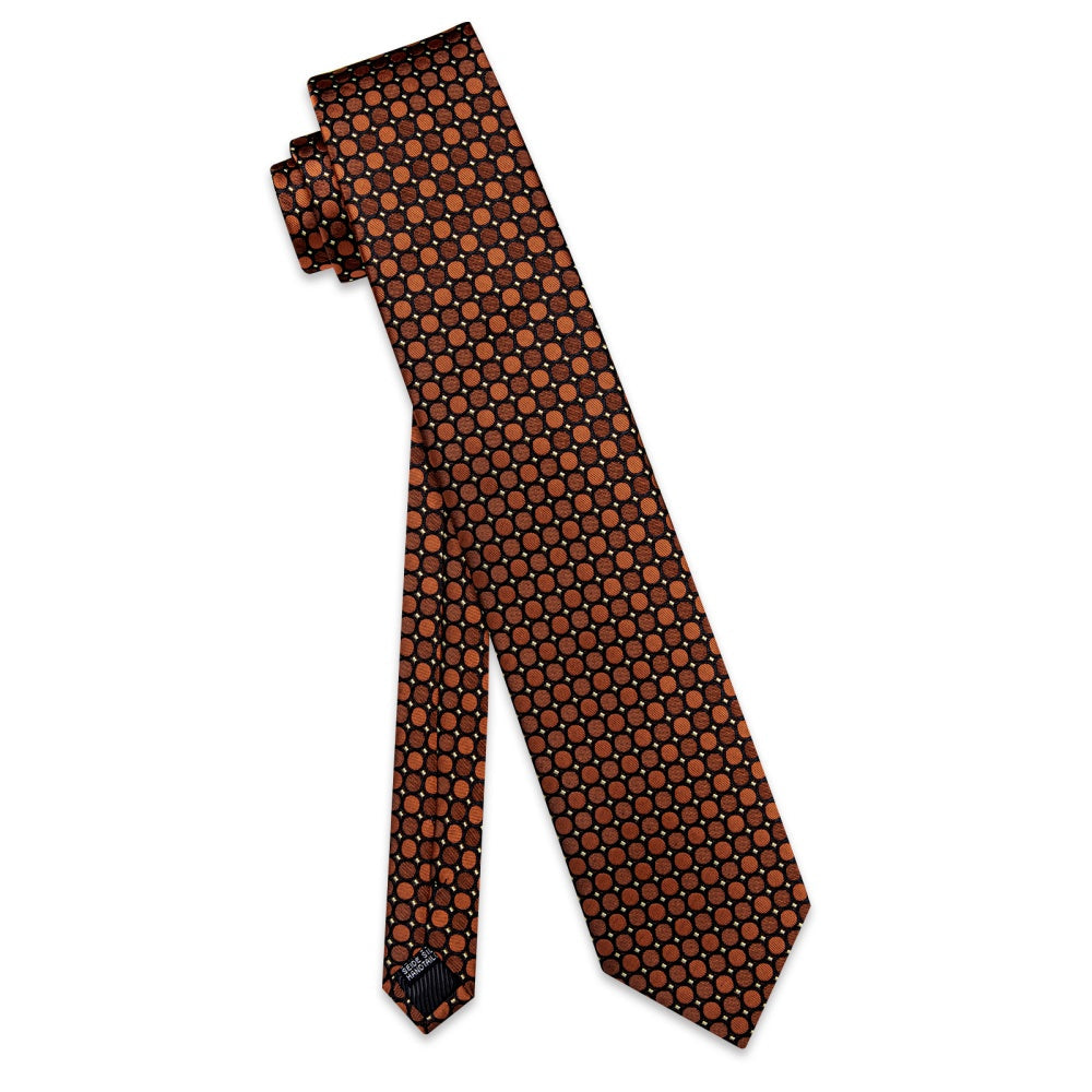 GentCrest Brown Geometric Tie Hanky Cufflinks Set - Image 6