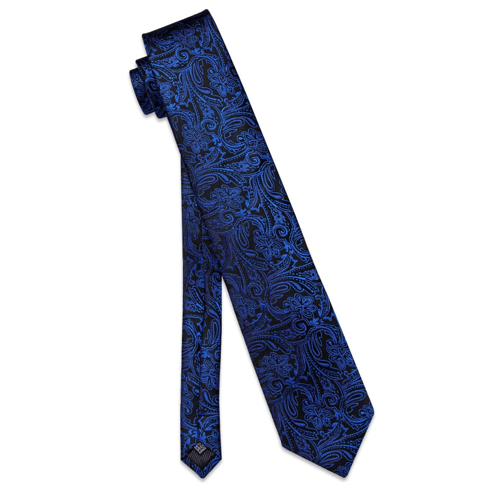 GentCrest Black Paisley Tie Hanky Cufflinks Set - Image 6