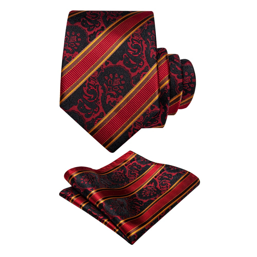 GentCrest Black Striped Tie Hanky Cufflinks Set - Image 4