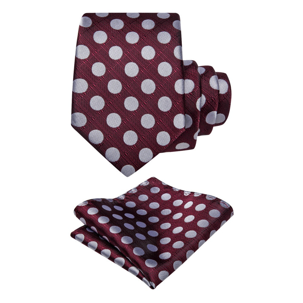 GentCrest Silver Polka Dot Tie Hanky Cufflinks Set - Image 3