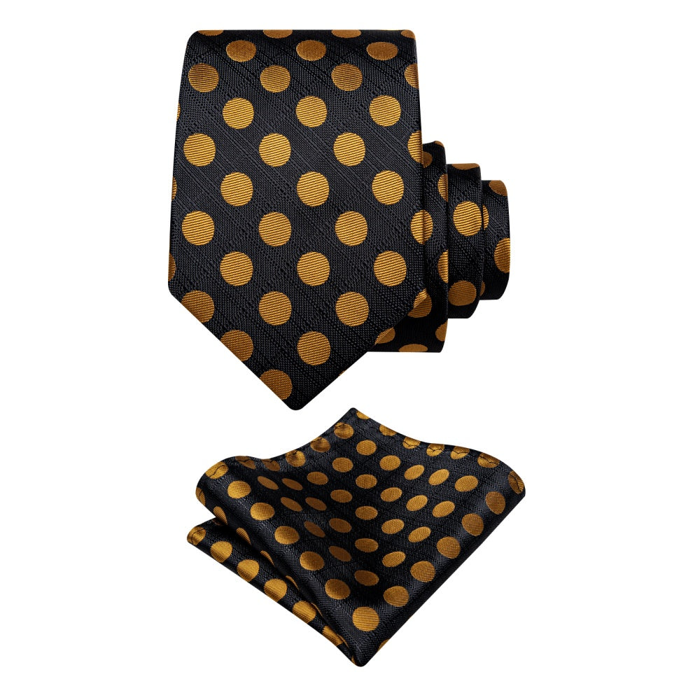 GentCrest Black Polka Dot Tie Hanky Cufflinks Set - Image 5