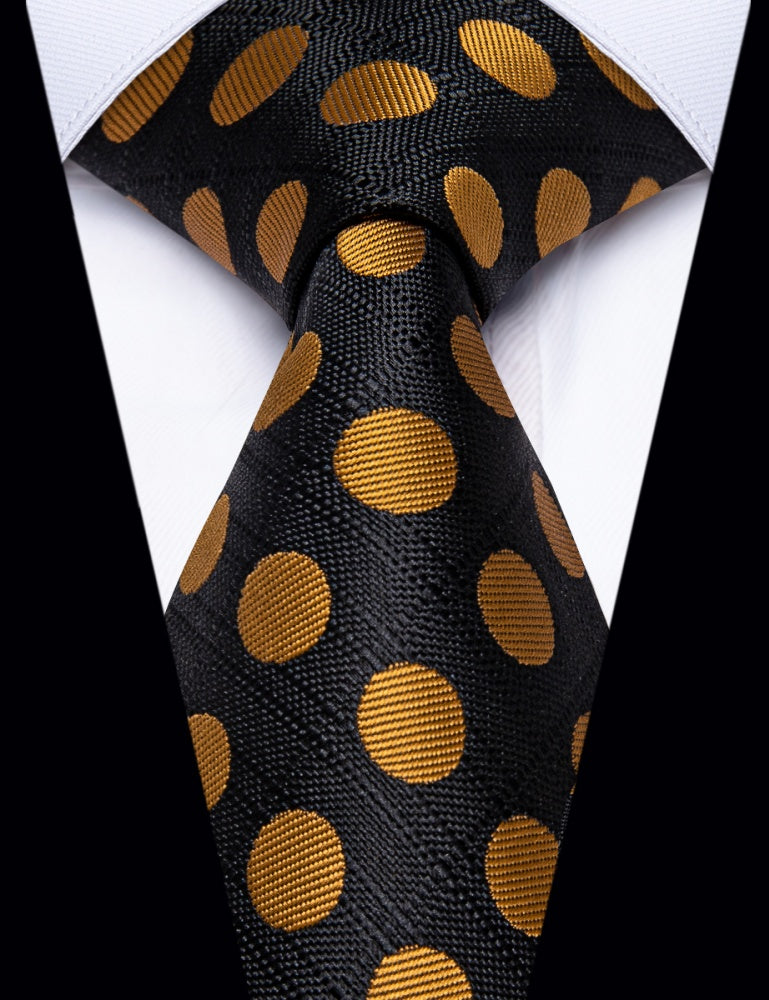 GentCrest Black Polka Dot Tie Hanky Cufflinks Set - Image 2