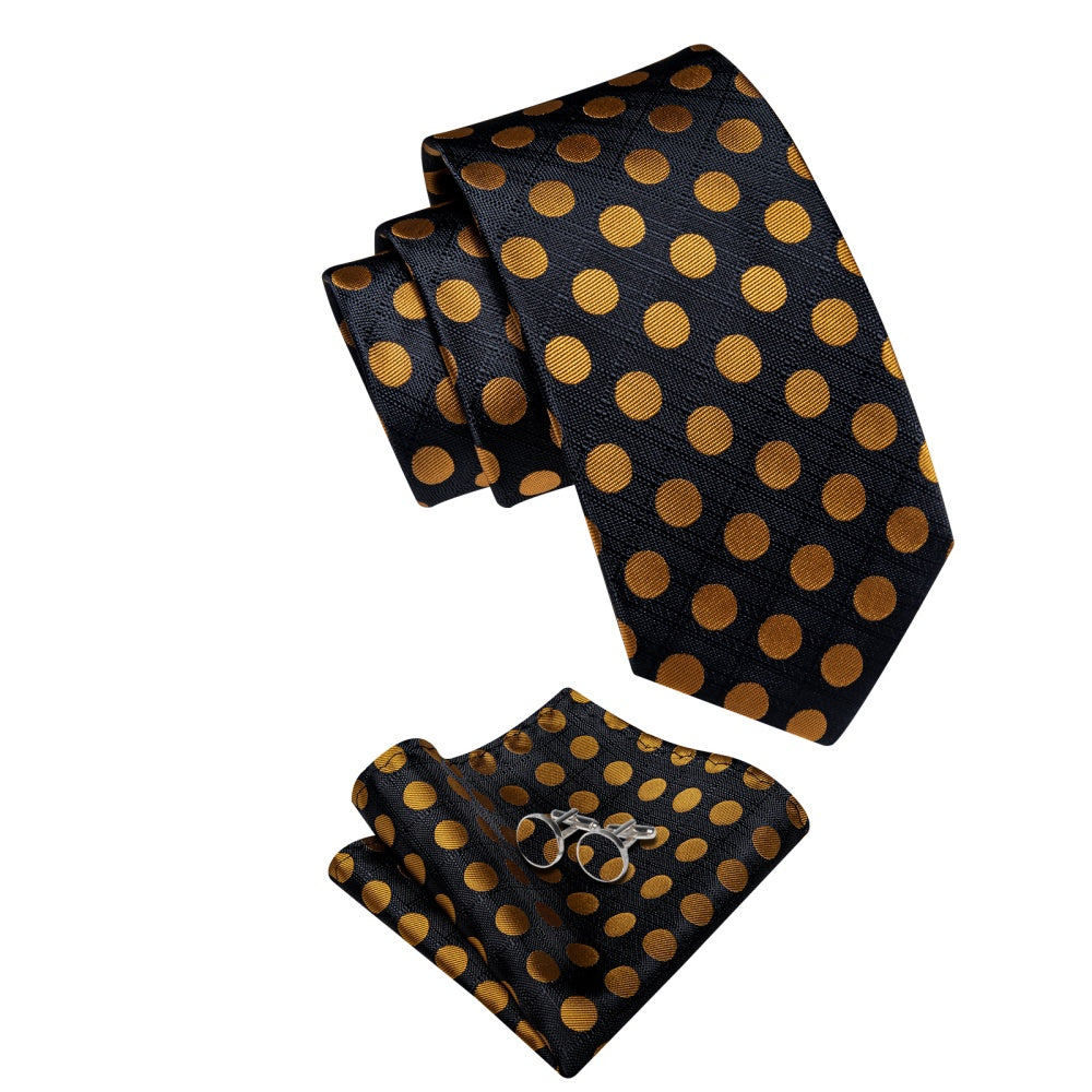 GentCrest Black Polka Dot Tie Hanky Cufflinks Set - Image 4