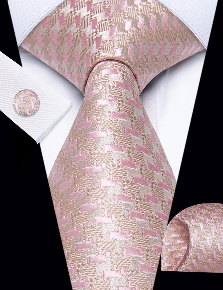 GentCrest Red Textured Tie Hanky Cufflinks Set - Image 2