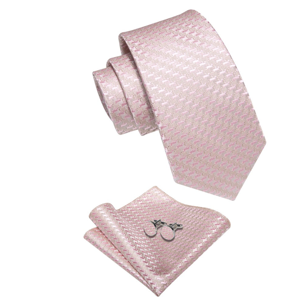 GentCrest Red Textured Tie Hanky Cufflinks Set - Image 3