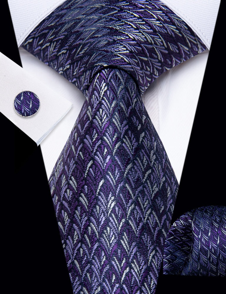GentCrest Purple Novelty Tie Hanky Cufflinks Set - Image 2