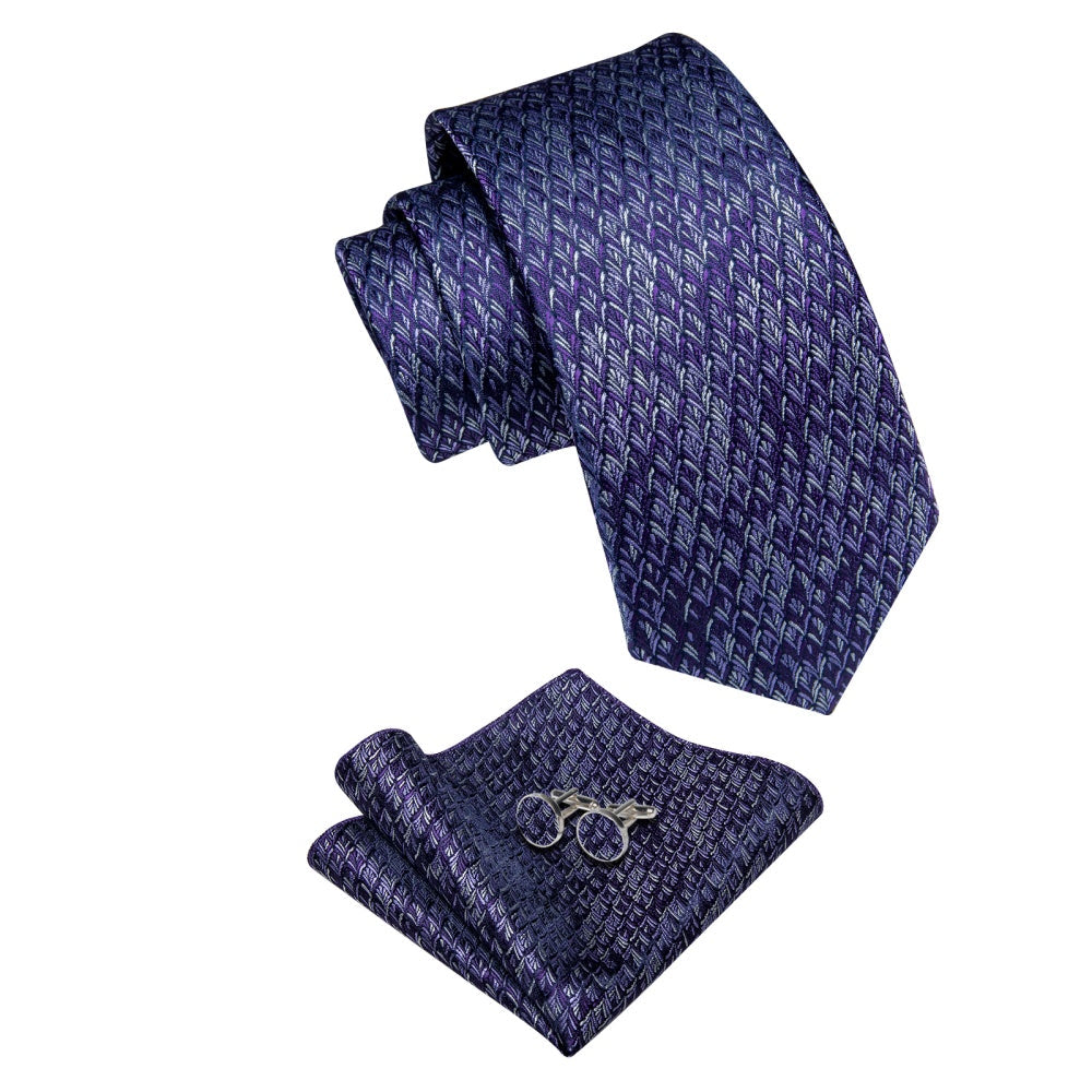 GentCrest Purple Novelty Tie Hanky Cufflinks Set - Image 5