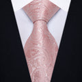 GentCrest Pink Paisley Tie Hanky Cufflinks Set - Image 1