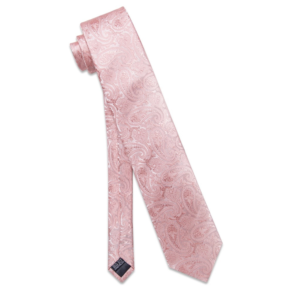 GentCrest Pink Paisley Tie Hanky Cufflinks Set - Image 3