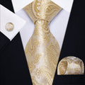 GentCrest Champagne Paisley Tie Hanky Cufflinks Set - Image 1