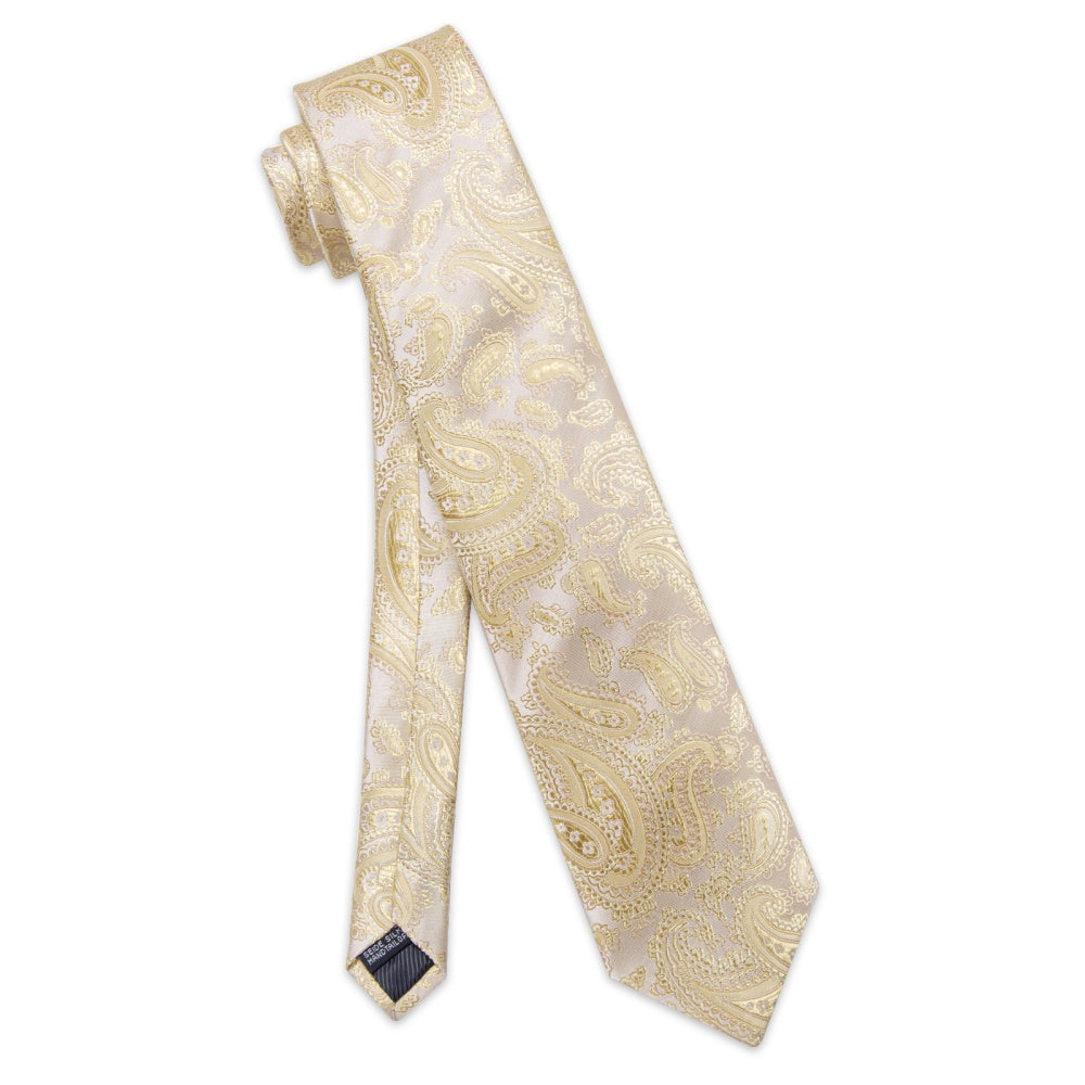 GentCrest Champagne Paisley Tie Hanky Cufflinks Set - Image 4