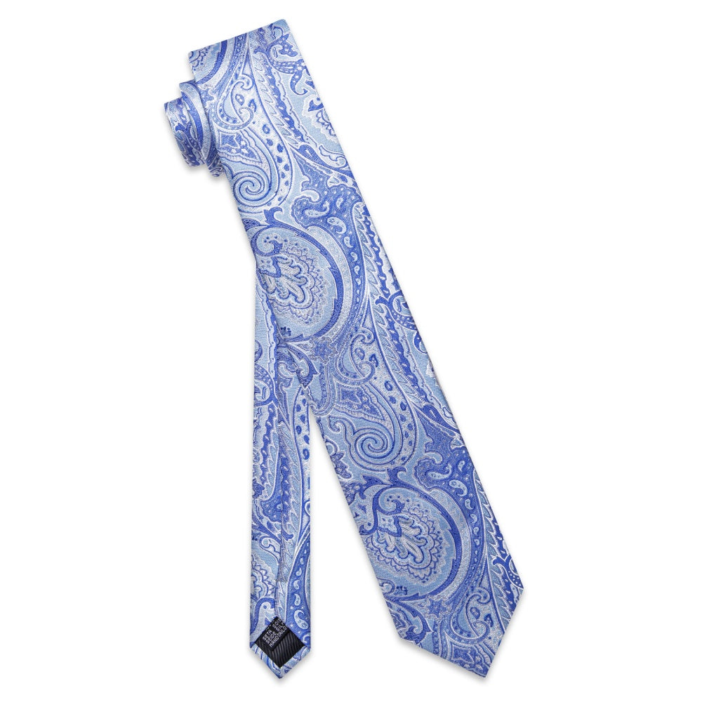 GentCrest Blue Paisley Tie Hanky Cufflinks Set - Image 5