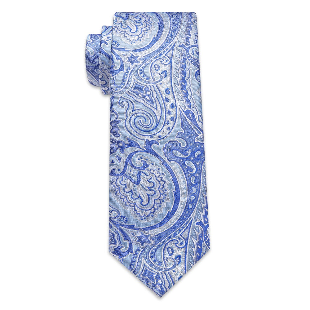GentCrest Blue Paisley Tie Hanky Cufflinks Set - Image 4