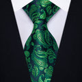 GentCrest Green Paisley Tie Hanky Cufflinks Set - Image 1