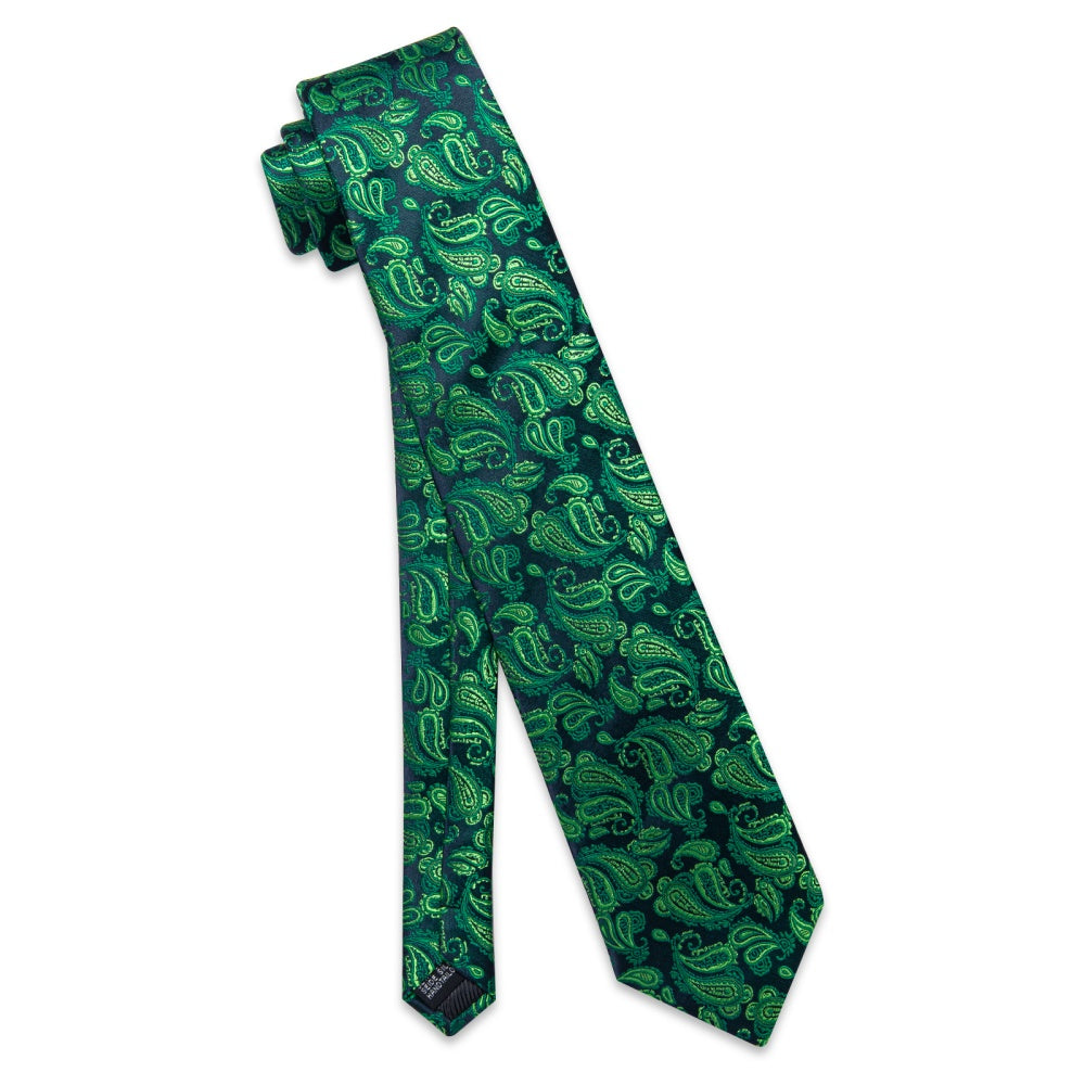 GentCrest Green Paisley Tie Hanky Cufflinks Set - Image 6