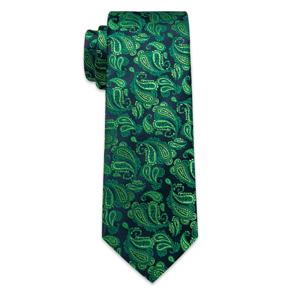 GentCrest Green Paisley Tie Hanky Cufflinks Set - Image 5