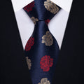 GentCrest Blue Floral Tie Hanky Cufflinks Set - Image 1