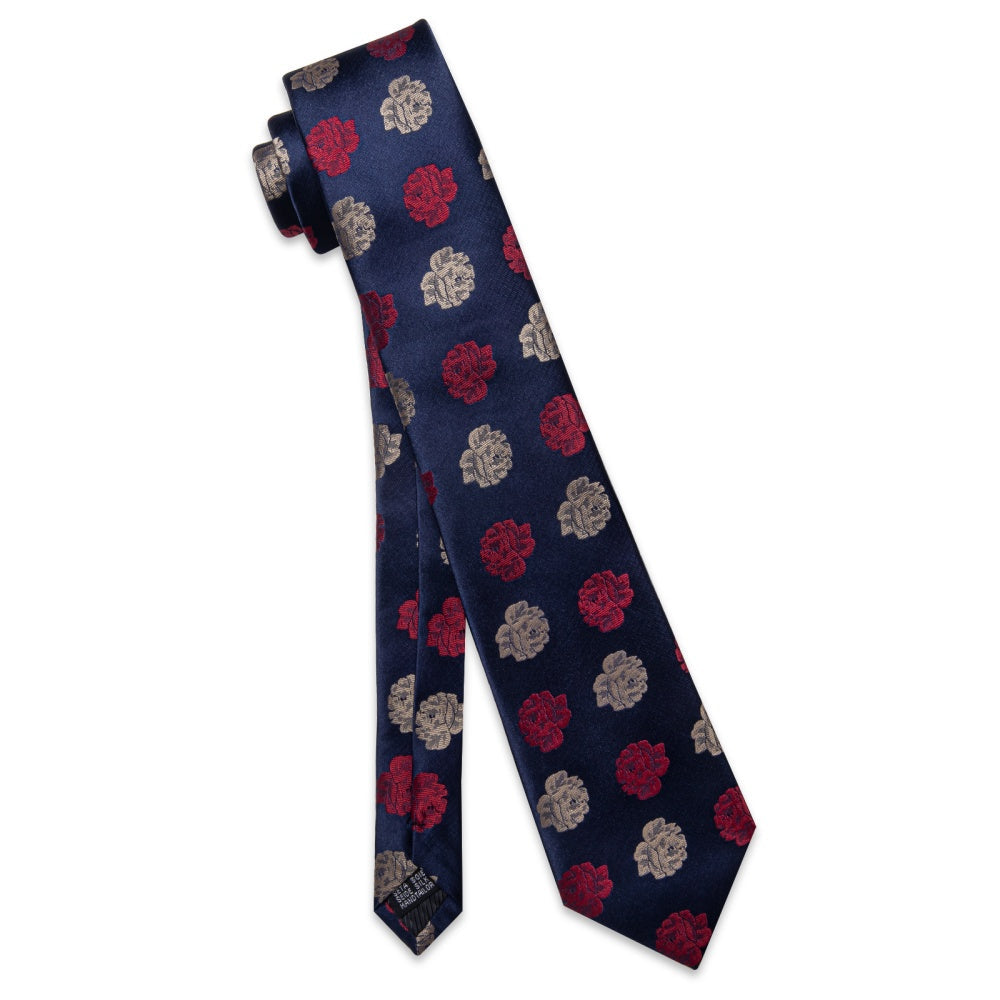 GentCrest Blue Floral Tie Hanky Cufflinks Set - Image 6